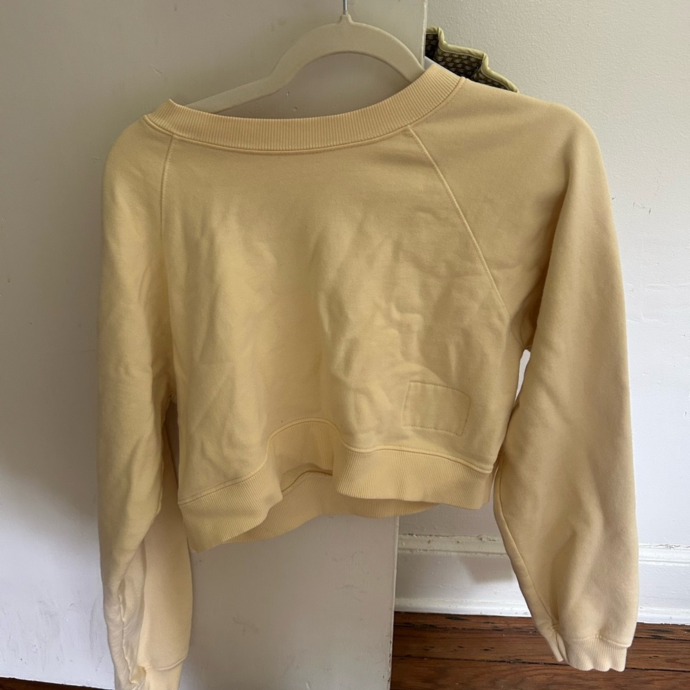 Yellow Cropped Sweatshirt